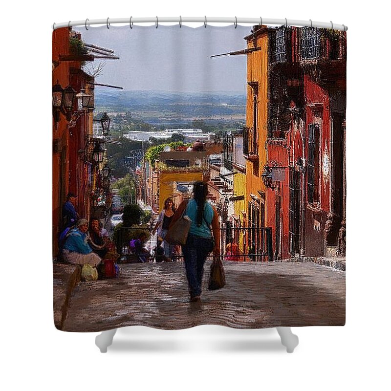 John+kolenberg Shower Curtain featuring the photograph The Top Of Calle Umaran by John Kolenberg