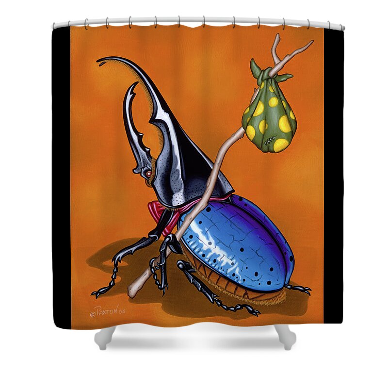 Insect Shower Curtain featuring the painting The Traveler by Paxton Mobley