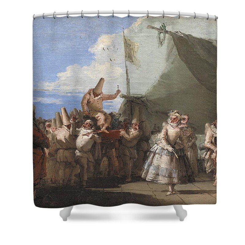 Beauty Shower Curtain featuring the painting The Triumph Of Pulcinella by Giovanni Domenico Tiepolo