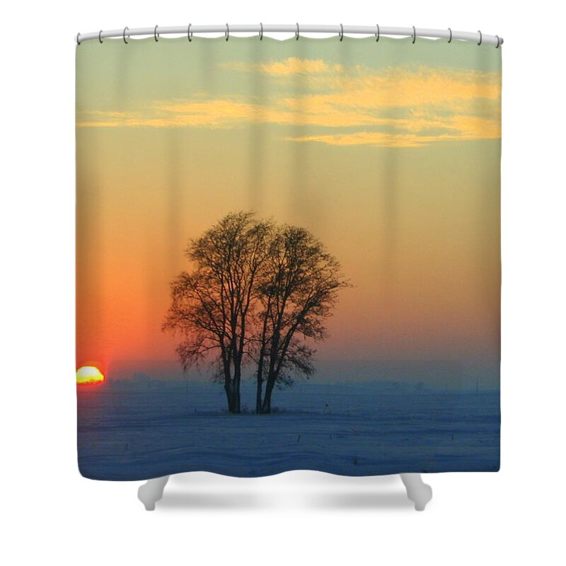 Landscape Shower Curtain featuring the photograph The Twins by Julie Lueders 