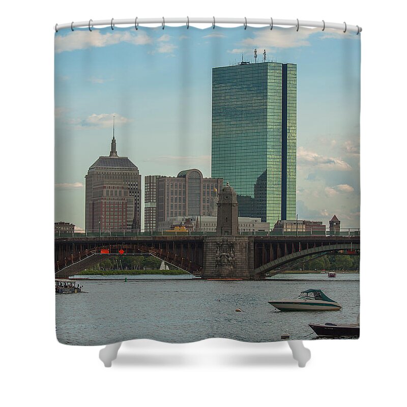 Boston Shower Curtain featuring the photograph The Two Hancock Buildings. by Brian MacLean