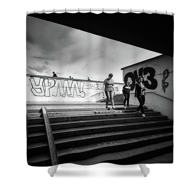 Urban Underpass Shower Curtain featuring the photograph The Underpass by John Williams