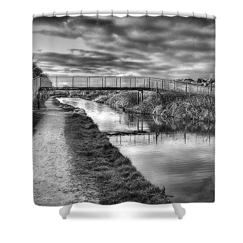 Canal Shower Curtain featuring the photograph The Unfortunately Named Cat Gallows by John Edwards