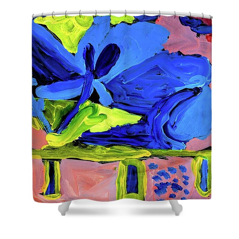 Flower Shower Curtain featuring the painting The Very Big Flower by Abigail White