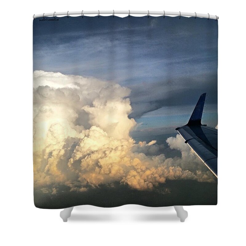 Atmosphere Shower Curtain featuring the photograph The #viewfrommywindow Of My #airplane by Austin Tuxedo Cat