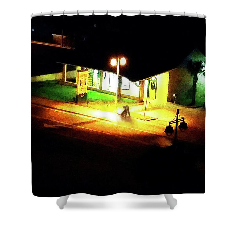 Pets Shower Curtain featuring the mixed media Faithful Furry Friend by CHAZ Daugherty