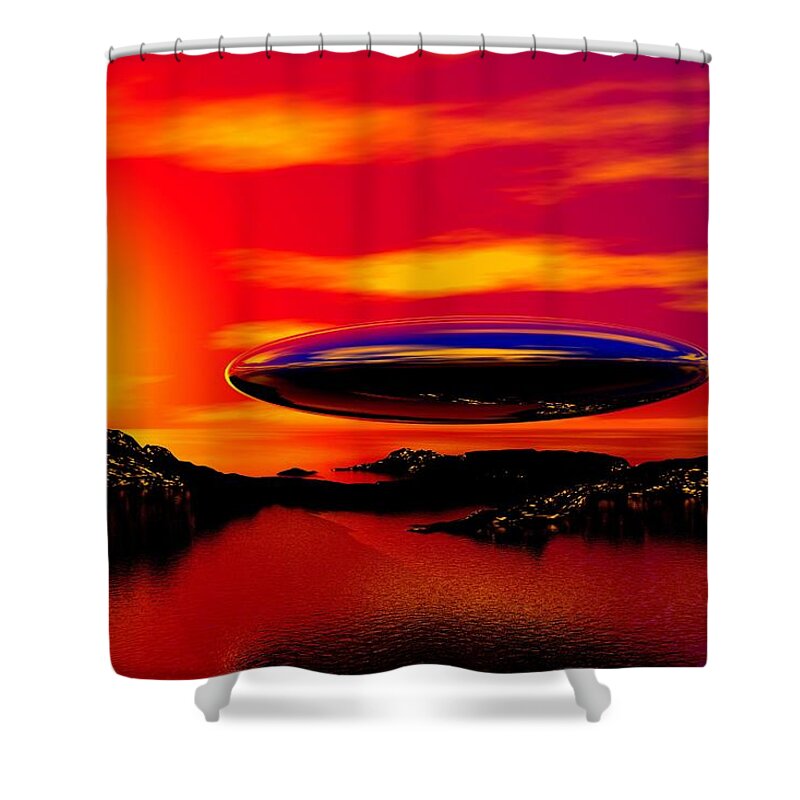 T Shower Curtain featuring the digital art The Visitor by David Lane
