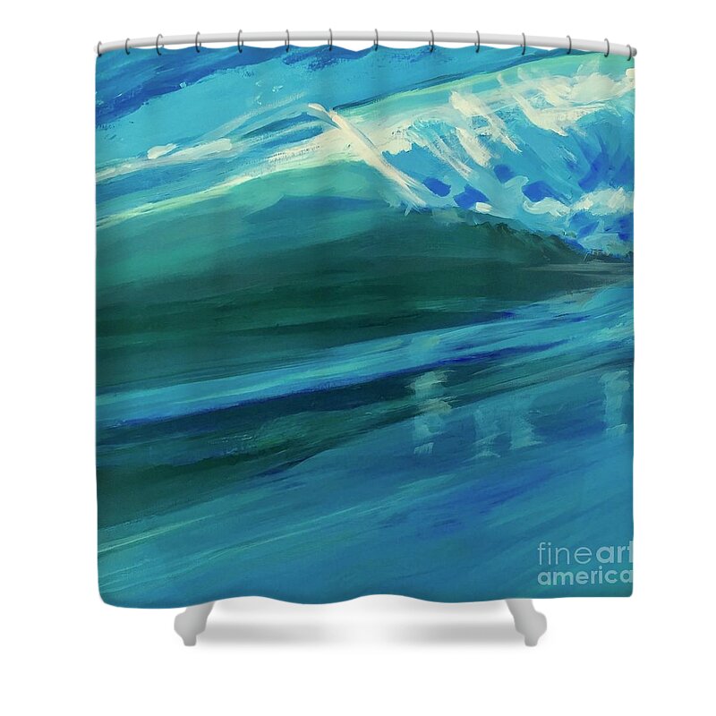 Water Shower Curtain featuring the painting The Wake by Hunter Jay