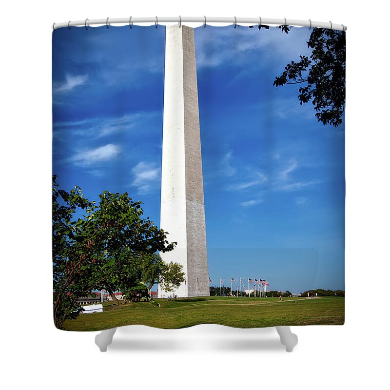Washington D.c. Shower Curtain featuring the photograph The Washington Monument by Mountain Dreams