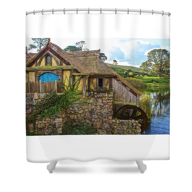 Tolkien Shower Curtain featuring the photograph The Watermill, Bag End, The Shire by Venetia Featherstone-Witty