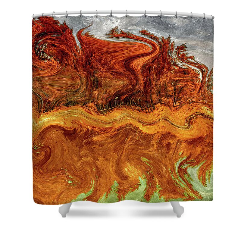 Home Shower Curtain featuring the mixed media The Way Home by David Dehner