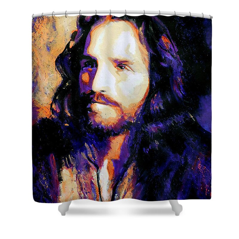 Jesus Christ Shower Curtain featuring the painting The Way by Steve Gamba