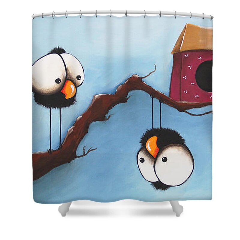 Whimsical Shower Curtain featuring the painting The weird guy by Lucia Stewart