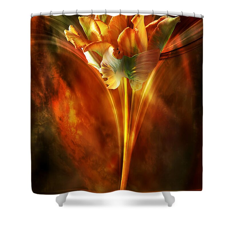 Colorfull Tulip Shower Curtain featuring the digital art The wild and beautiful by Johnny Hildingsson