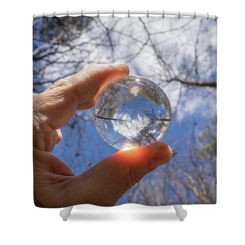 Lake Crabtree Shower Curtain featuring the photograph The World in My Hand by Wade Brooks