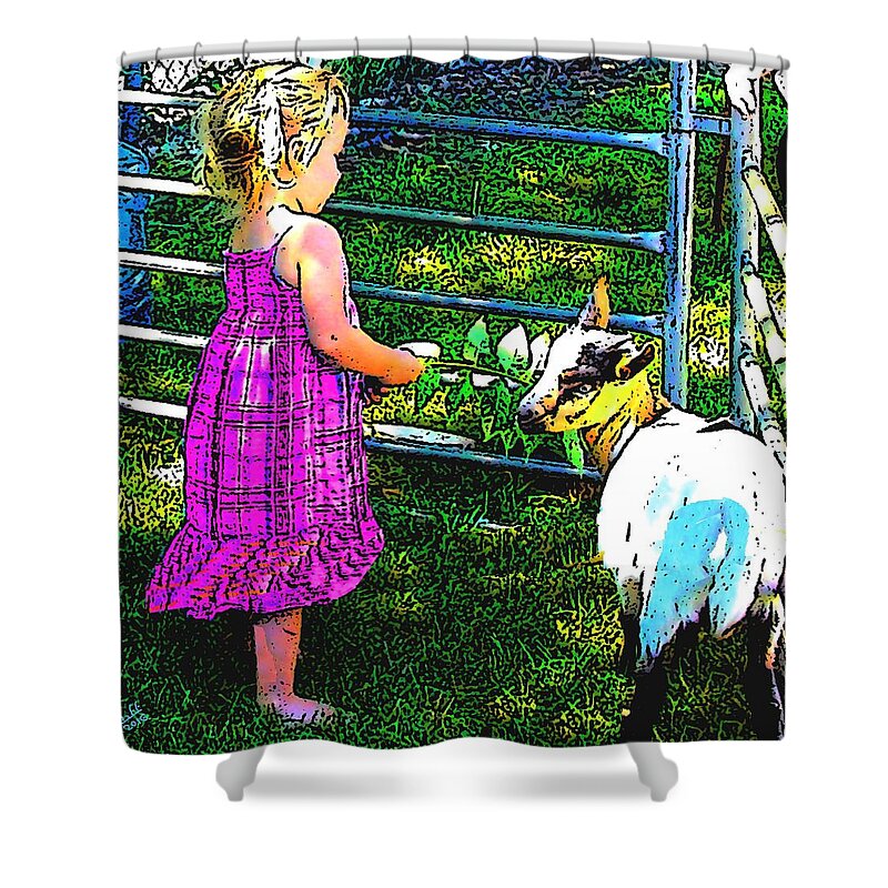 Child Shower Curtain featuring the painting The Young Relate by Cliff Wilson
