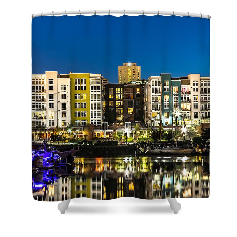 Theas Shower Curtain featuring the photograph Thea's Landing on the Foss Waterway by Rob Green