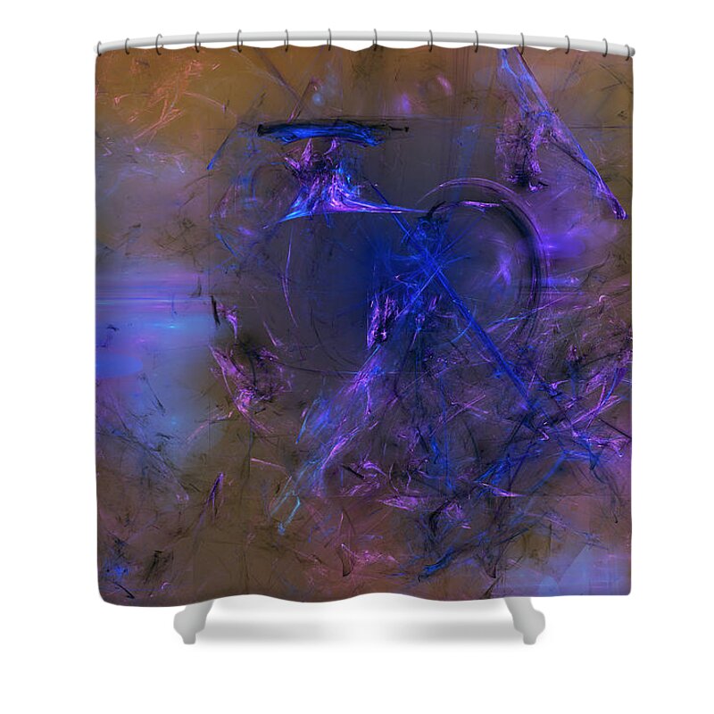 Abstract Shower Curtain featuring the digital art Then As Now by Jeff Iverson