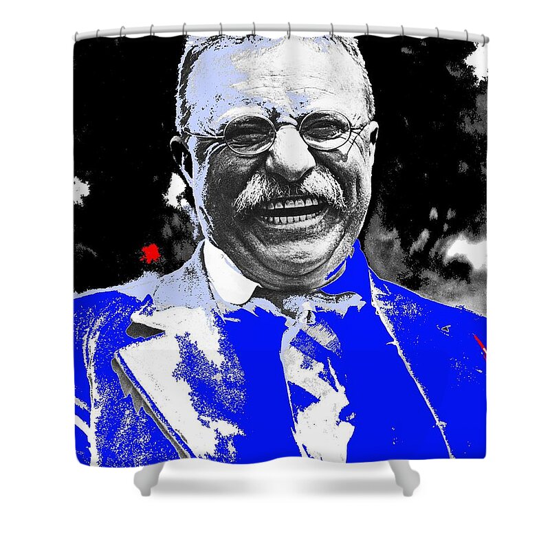 Theodore Roosevelt Laughing Circa 1912 Shower Curtain featuring the photograph Theodore Roosevelt laughing circa 1912-2015 by David Lee Guss