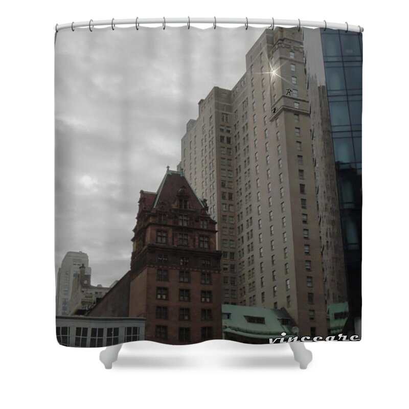 Philadelphia Shower Curtain featuring the digital art They Always Say It's Sunny in Philadelphia by Vincent Green