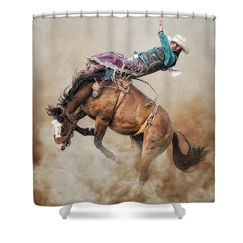 Western Shower Curtain featuring the photograph They Danced by Ron McGinnis