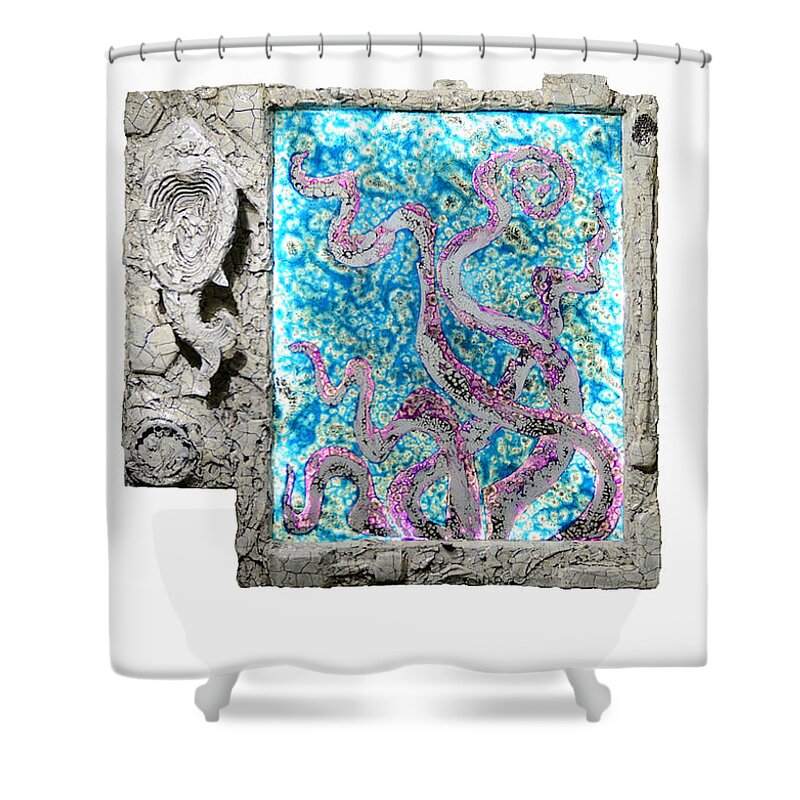 Sea Shower Curtain featuring the sculpture Things of the Sea by Christopher Schranck