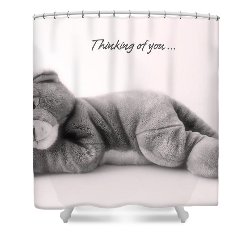 Thinking Shower Curtain featuring the photograph Thinking of you by Gina Dsgn