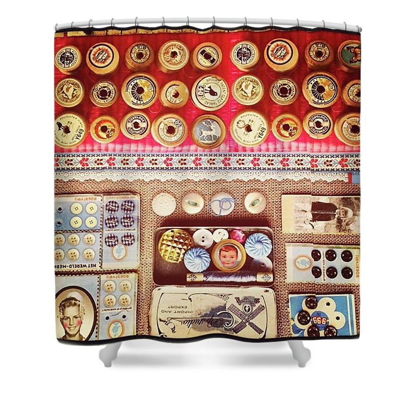 Vintage Shower Curtain featuring the photograph The Coolest Wallpaper Ever by Hermes Fine Art