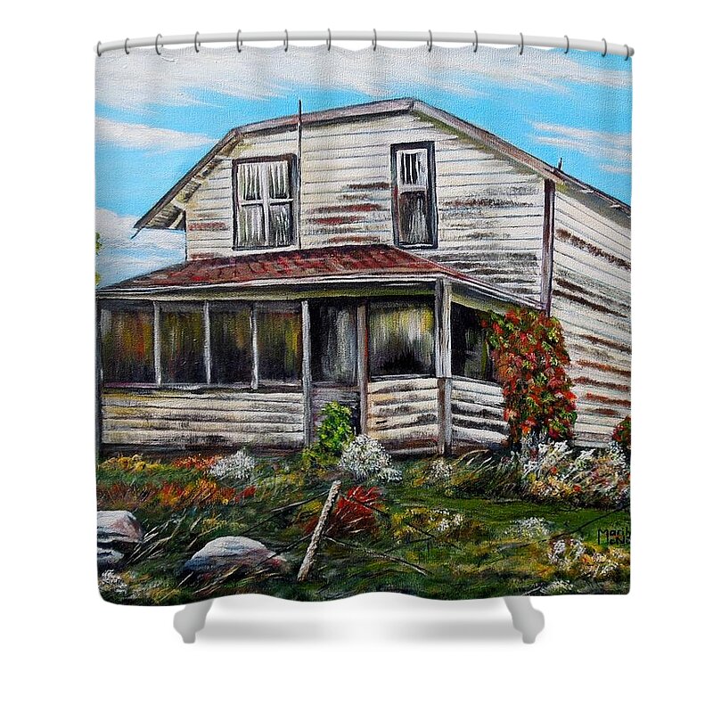 House Shower Curtain featuring the painting This old house 2 by Marilyn McNish