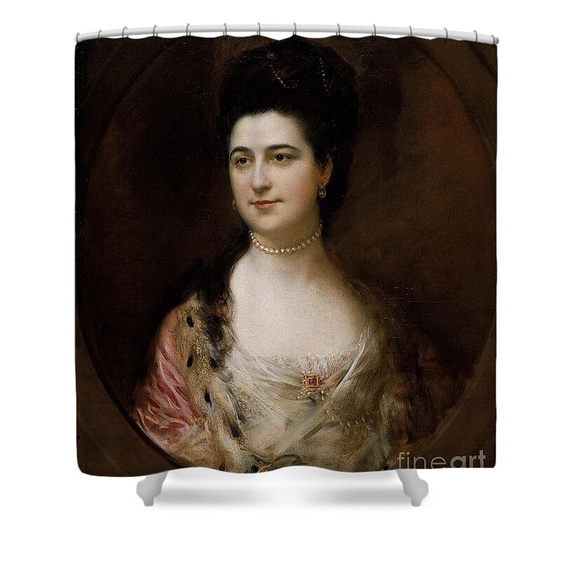 Mrs. Thomas Mathews Shower Curtain featuring the painting Thomas Gainsborough by MotionAge Designs