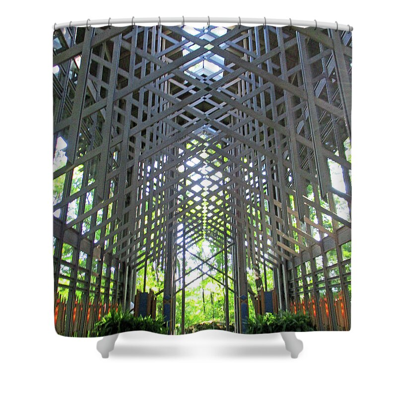 Eureka Springs Shower Curtain featuring the photograph Thorncrown 5 by Randall Weidner