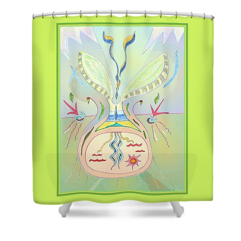 Seed Shower Curtain featuring the drawing Thought Seed by Julia Woodman