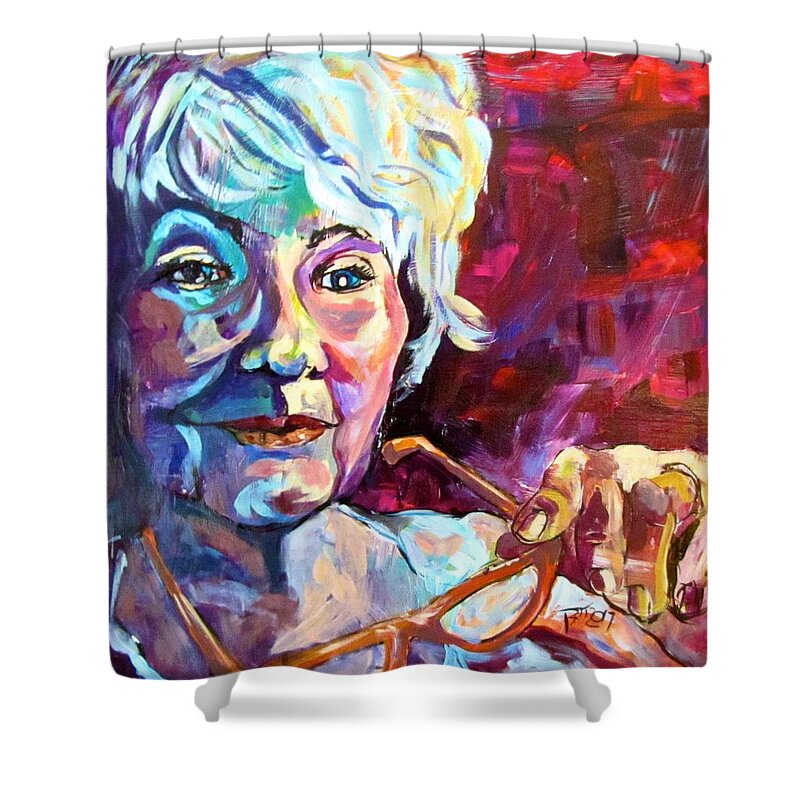 Woman Shower Curtain featuring the painting Thoughts by Barbara O'Toole