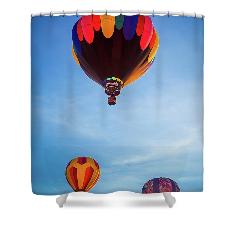 America Shower Curtain featuring the photograph Three Balloons by Inge Johnsson