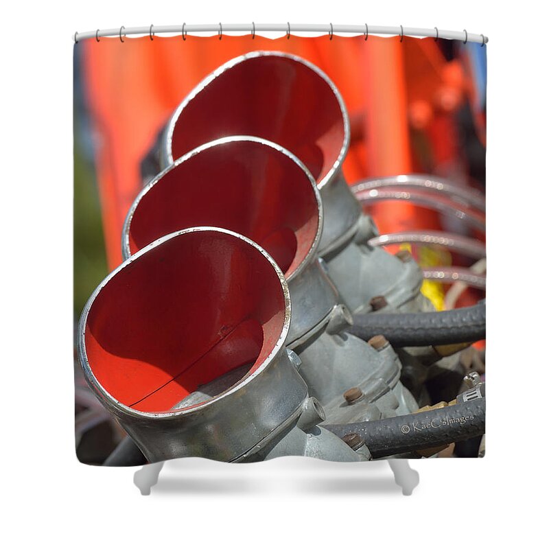 Carburetor Shower Curtain featuring the photograph Three Over by Kae Cheatham