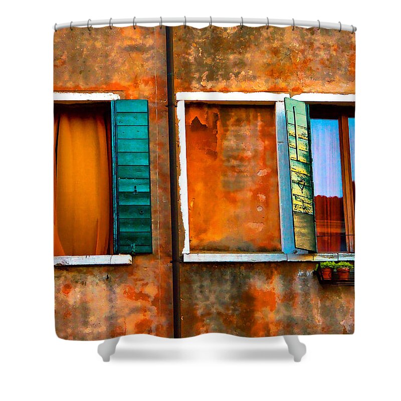 Windows Shower Curtain featuring the photograph Three Windows by Harry Spitz