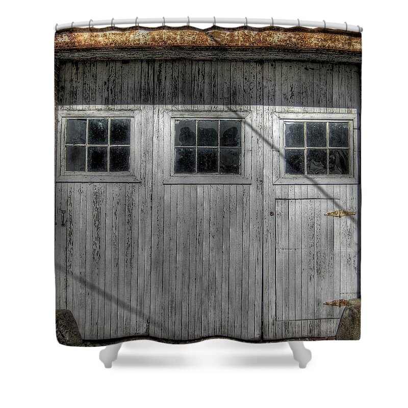 Windows Shower Curtain featuring the photograph Three windows Make a Door by Jane Linders