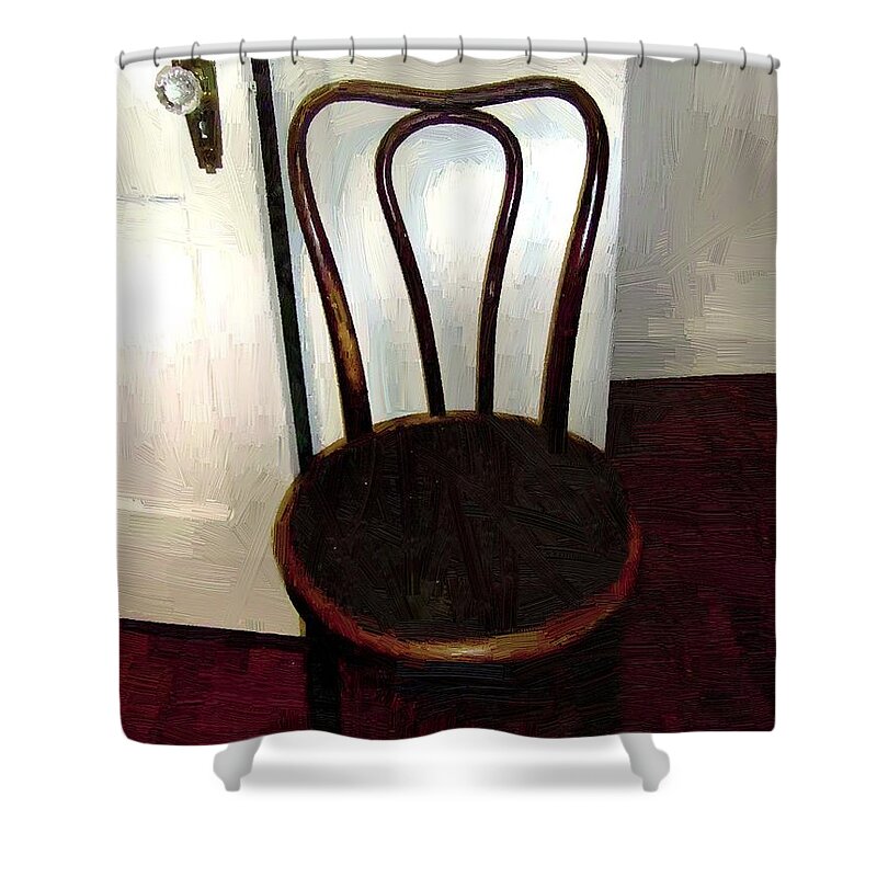 Chair Shower Curtain featuring the painting Throne Abandoned by RC DeWinter