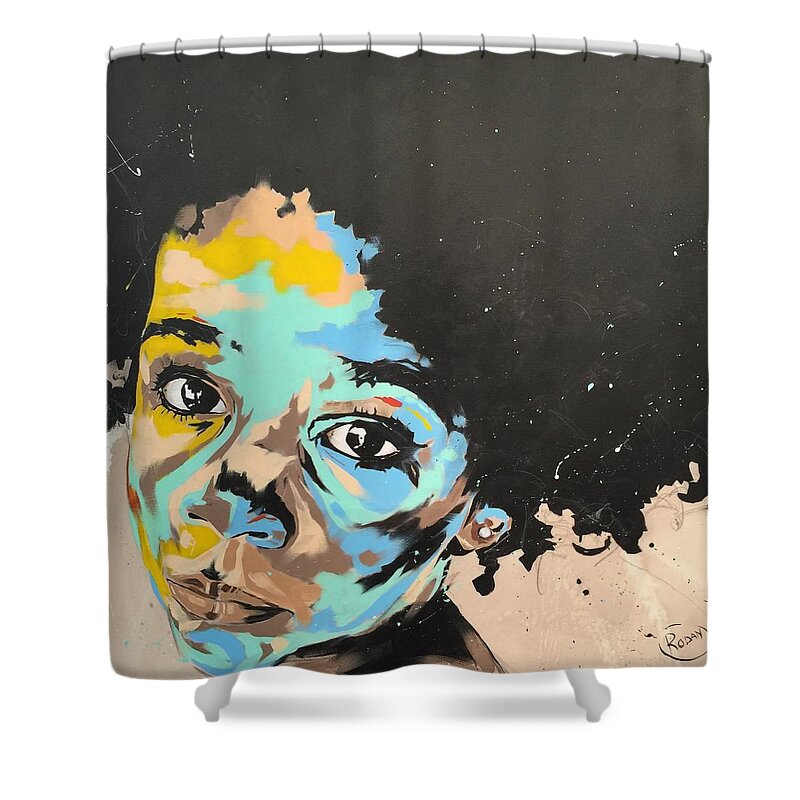 Person Shower Curtain featuring the painting Through My Eyes by Daniel Ross