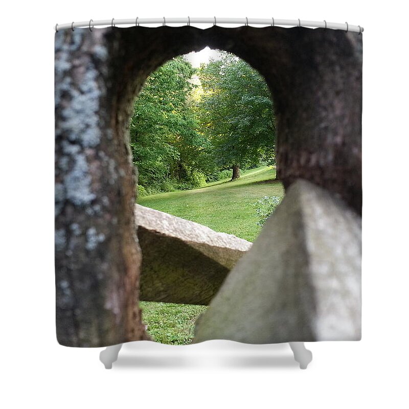 Fence Shower Curtain featuring the photograph Through the Post by Robert Knight