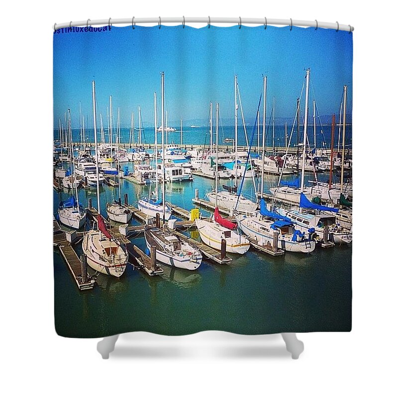 Beautiful Shower Curtain featuring the photograph Throwback Thursday - #sanfrancisco by Austin Tuxedo Cat