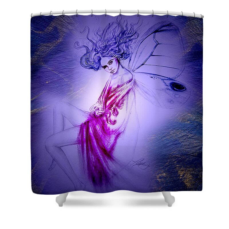 Fairy Shower Curtain featuring the painting Thumbelina by Ragen Mendenhall