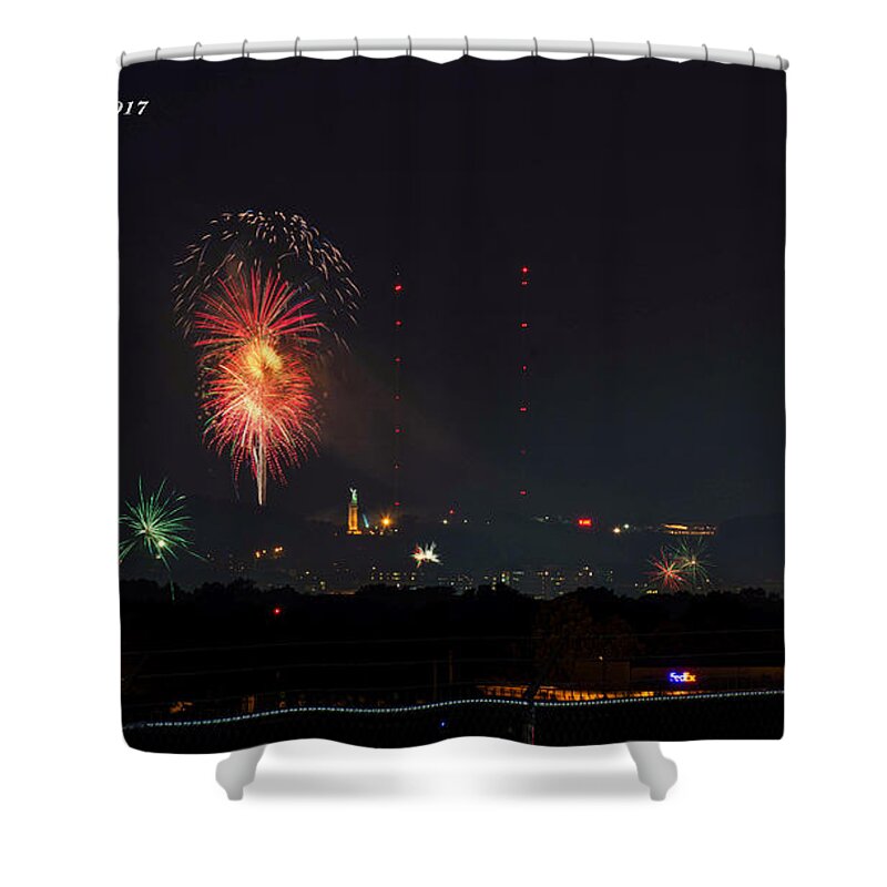 Birmingham Al Shower Curtain featuring the photograph Thunder on Red Mt by Jeffery Gordon