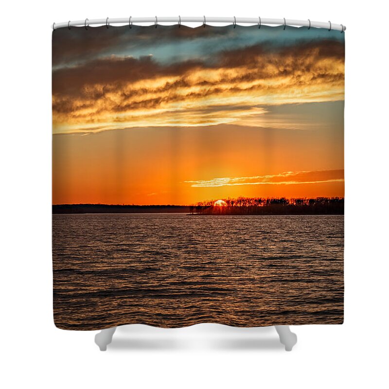 Horizontal Shower Curtain featuring the photograph Thunderbird Sunset by Doug Long