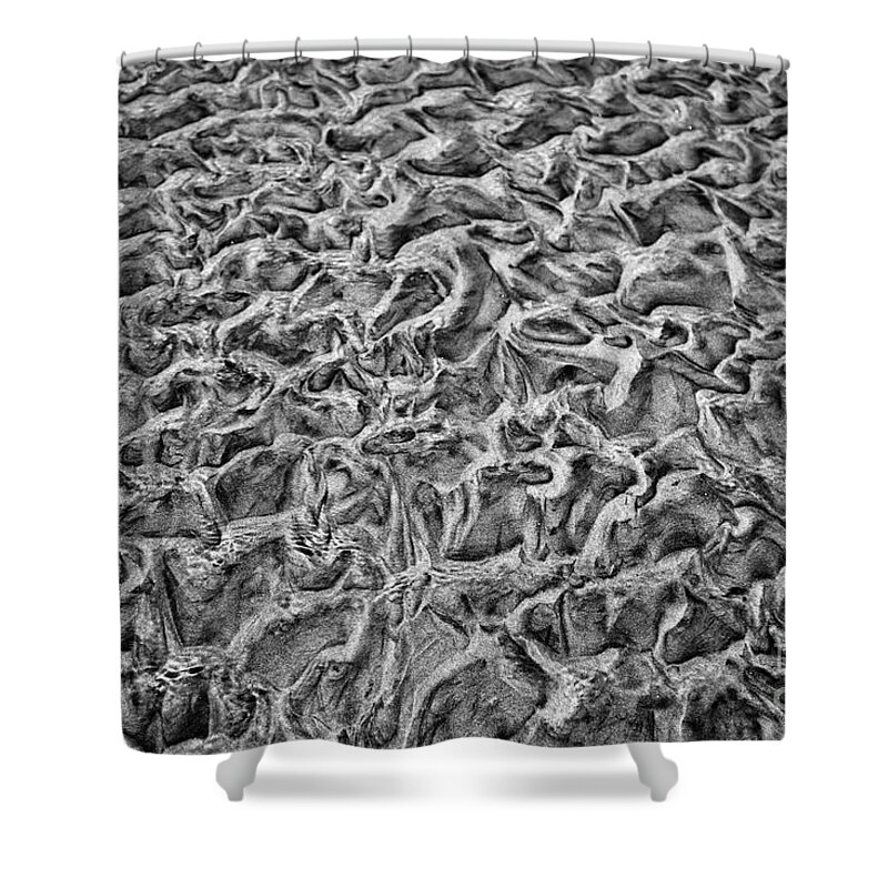 Sand Shower Curtain featuring the photograph Tidal Sand patterns by Bruce Block