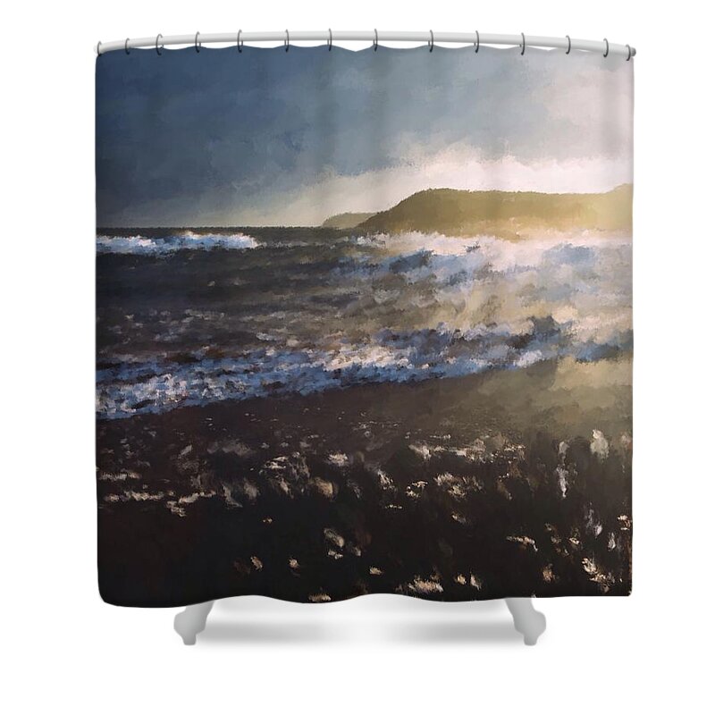 tidal Swell Shower Curtain featuring the painting Tidal Swell by Mark Taylor