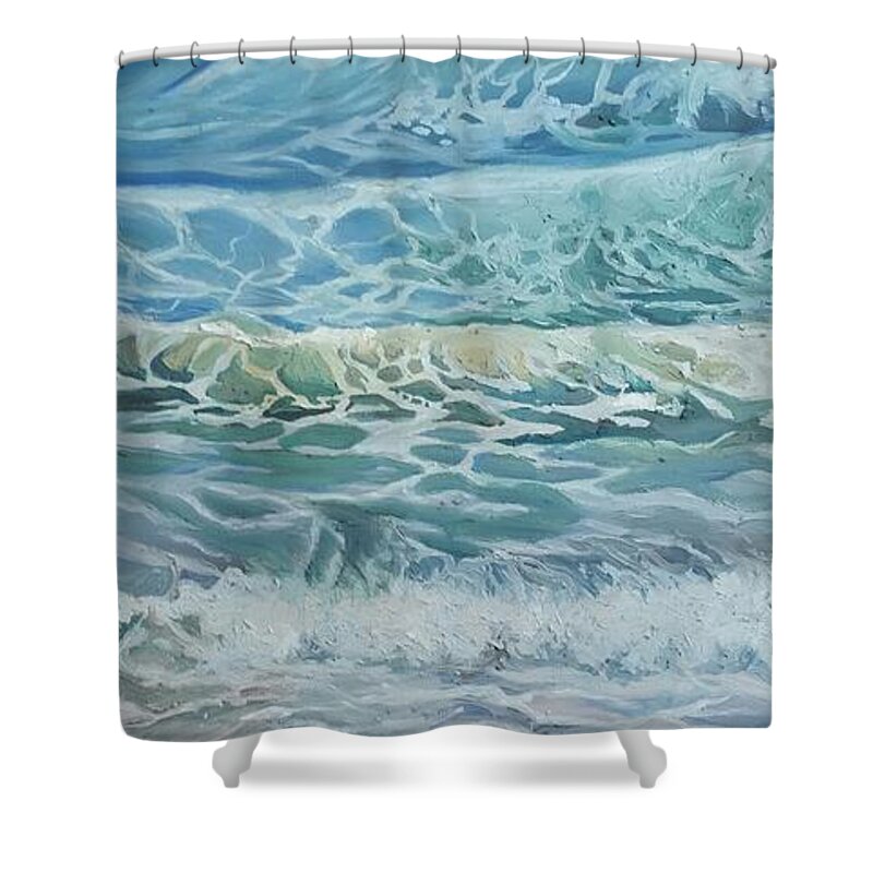 Wave Shower Curtain featuring the painting Tide by Julie Garcia