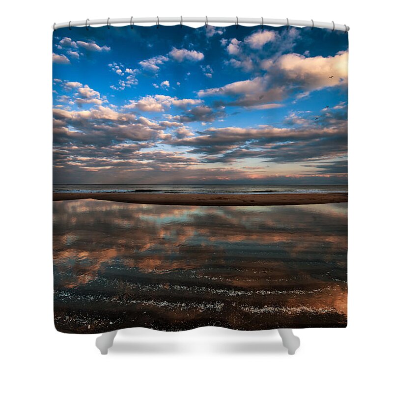 Atlantic Ocean Shower Curtain featuring the photograph Tide Pool Reflections by Jim Moore