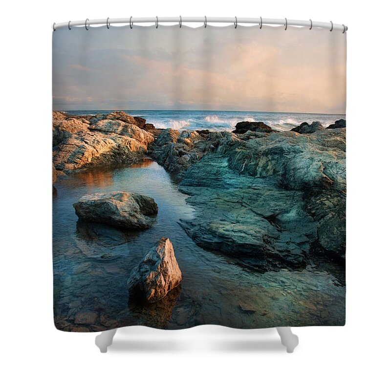 Newport Shower Curtain featuring the photograph Tide Pool by Robin-Lee Vieira