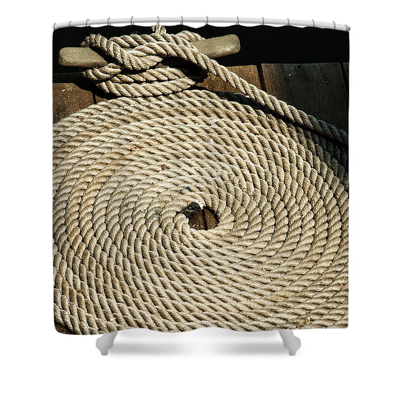 Nautical Shower Curtain featuring the photograph Tied off by Jason Hughes